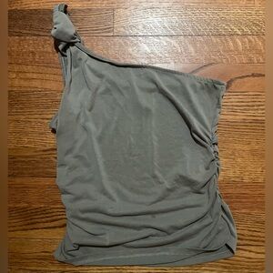 Free People Elegant One-Shoulder Gray Top